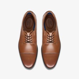 Clarks Whiddon Cap Dark Tan Leather Size 9.5